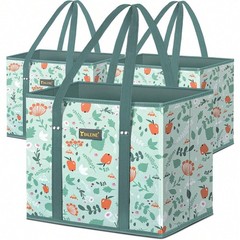 3Pcs Foldable Shopping Bags Reusable Grocery Tote Bags Large Capacity
