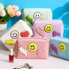 Silkfly 15 Pcs Preppy Patch Makeup Bag Bulk End of the Year Teacher Colorful