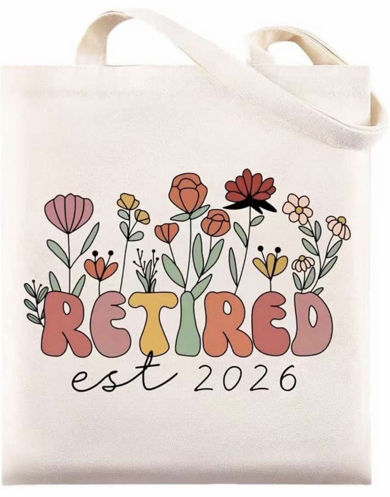 Floral Canvas Foldable Large Reusable Shopping Bag Beige Multicolor 14.8×13.4×9…
