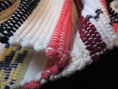 Carpet Bag Woven Tote Weekender Craft Knitting Beach Bag Wooden Handle
