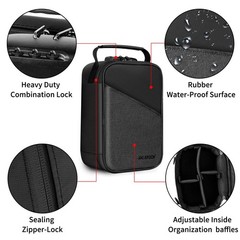 IDEATECH Smell Proof Bag, Stash Box with Lock, Large, BLack