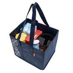 3 PCS Navy Reusable Foldable Grocery Bags Reinforced Bottoms Shopping Tote