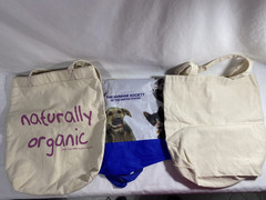 Lot of 3 Tote Bags Unbranded, Naturally Organic, Humane Society