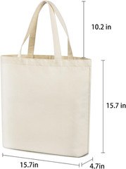 Canvas Tote Bags Multi-Purpose Reusable Bags for Grocery, Shopping & DIY Gifts