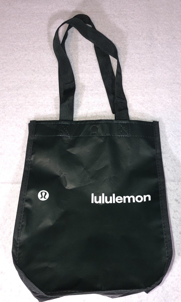 Lululemon Reusable Plastic Bag Tote Shopping Lunch Dark Green 12 x 9 x 4