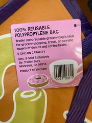 SET OF 2 – NWT TRADER JOE’S REUSABLE COMFORT FOOD POLYPROPYLENE BAGS