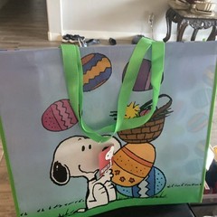 Peanuts Snoopy XL Reusable Tote Bags Easter 4th July Groovy 3 Bags New