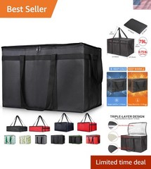 XXXL Insulated Grocery Cooler Tote Bag 22X14X13, Black, 1-Pack
