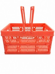 Storage Essentials Collapsible Basket Reusable Bag Foldable Red Plastic 7.4L