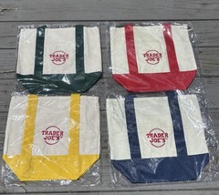 Trader Joe’s mini canvas reusable tote bags set of All 4 Colors New
