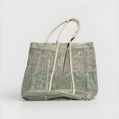 Green Mesh Tote Bag – Reusable Shopping/Beach Bag with Rope Handles