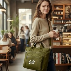 Tote Bag for Women With Compartments,Large Canvas Tote Women’s Purse Crossbody B
