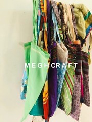 Recycled Silk Sari Shopping Bags Reusable Carry Bags Tote bags – 50 Pcs Lot