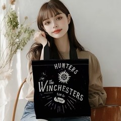 1pc Double-Sided 2D Flat Printing Shopping Tote Bag, The Winchesters Family