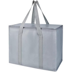 31 Qt. XL Large Insulated Trunk Organizer Grocery Cooler Bags Reusable Grey Zipp