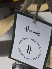 Harrods Jute Tote Reusable Shopping Natural Eco Friendly Canvas Handles (READ)