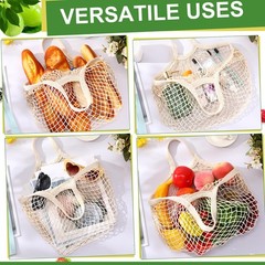 80 Pack Cotton Mesh Produce Bags Bulk Reusable Market Bag Washable Net Grocer…
