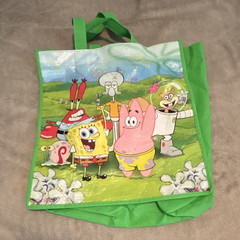 Nickelodeon SpongeBob SquarePants Foldable Reusable Tote Bag Large 18×18″