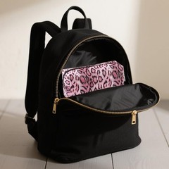 Kaxich 3PCS Leopard Print Makeup 21x15x12.3cm/8.27″ x 5.9” x 4.84”, Rose