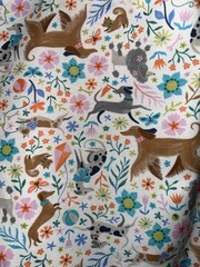 Springtime Puppies In The Garden Handmade Reversible Washable Tote Bag