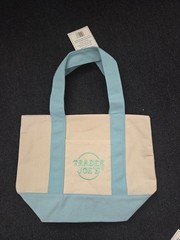Trader Joe’s Mini Canvas Tote Bags Lot of 4 Pastel Colors New Pink Blue Green…