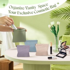 ISKYBOB Pouchic – Personalized Snap Closure Leather Organizer Medium, Macaron