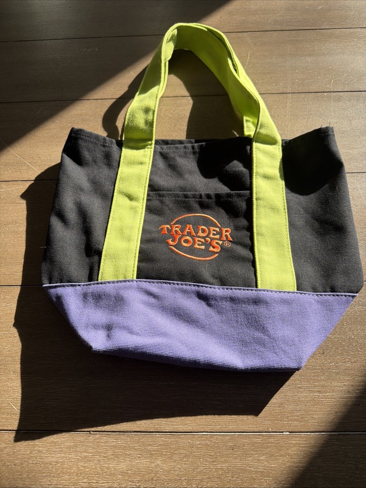 Trader Joe’s Limited Edition Mini Canvas Tote Bag – New With Tags — Multicolored