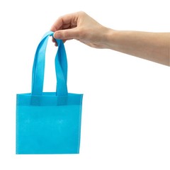 Fun Express Mini Nonwoven Pastel Pink, Yellow, Aqua & Purple Tote Bags – 6″ x 6″