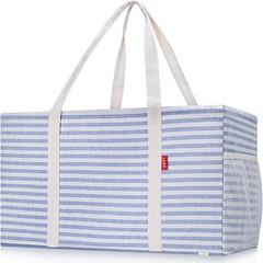 Standing Extra Large Utility Tote Bag W/ Metal Wire Frame & the Sides Rinforced