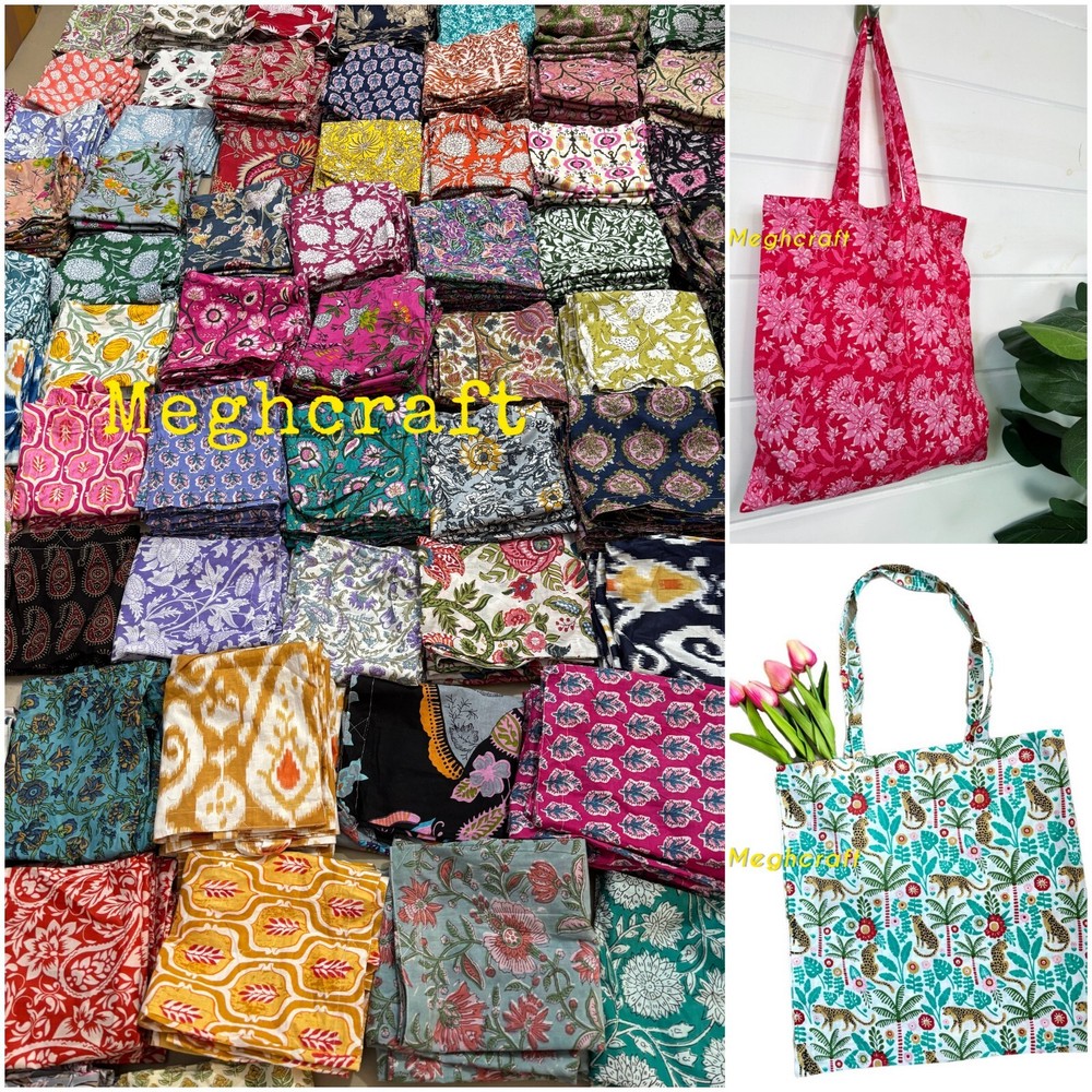 Wholesale Lot 50Pcs Assorted Cotton Shopping Bags Reusable Carry bags Tote bags