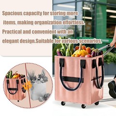 Reusable Grocery Bag on Wheel, Barrier-Free Transportation of Items, Foldable…