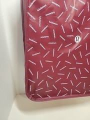 Lululemon Red Burgundy Reusable Bag Button Close Doubled Handle