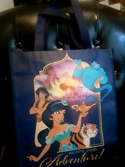 Disney ALADDIN Reuseable Shopping Tote BAG Jasmine Genie NAVY Birthday Gift