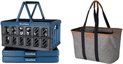 Eco 24L and 30L Collapsible Grocery Shopping Baskets (3-Pack) | Reusable Plastic