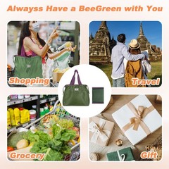 4 PCS Reusable Grocery Bags Colorful Shopping Foldable Washable Lightweight