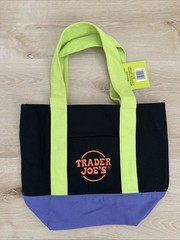 Trader Joe’s Mini Canvas, Trick-Or-Treat Tote Bag Halloween Black Green Purple