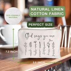 HubbgDesign God Says You Are Makeup Bag, Christian Bible says you are…