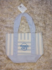 Trader Joe’s Mini Pastel Stripe Canvas Tote Bag 4 colors to choose
