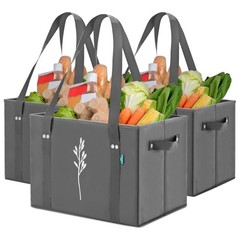 Green Reusable Grocery Bags – Heavy Duty Reusable Shopping Tote Bags W/Long H…