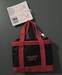 Trader Joe’s Micro Tote with Grocery Bag Red Black Trim New NWT