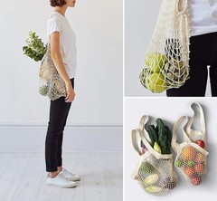 Lemonfilter Mesh Grocery Bags, 5 Pack Large, beige+rosewood+green+gray blue