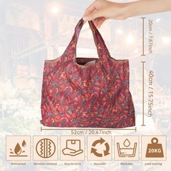 Reusable Grocery Bag Set of 3 Large Capacity 22x15in Holds up to 44lb Foldabl…