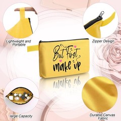 Reginary 60 Pieces Canvas Makeup Bags Bulk Cute Travel 7.5 x 5 x 2 Inch