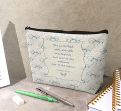Dejfel Inspirational Jesus Bible Verse Blue Coquette Bow Makeup blue