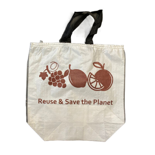 Reusable BOPP Tote Bags Manual Stitched Simple Print (Pack of 100 pcs) Small