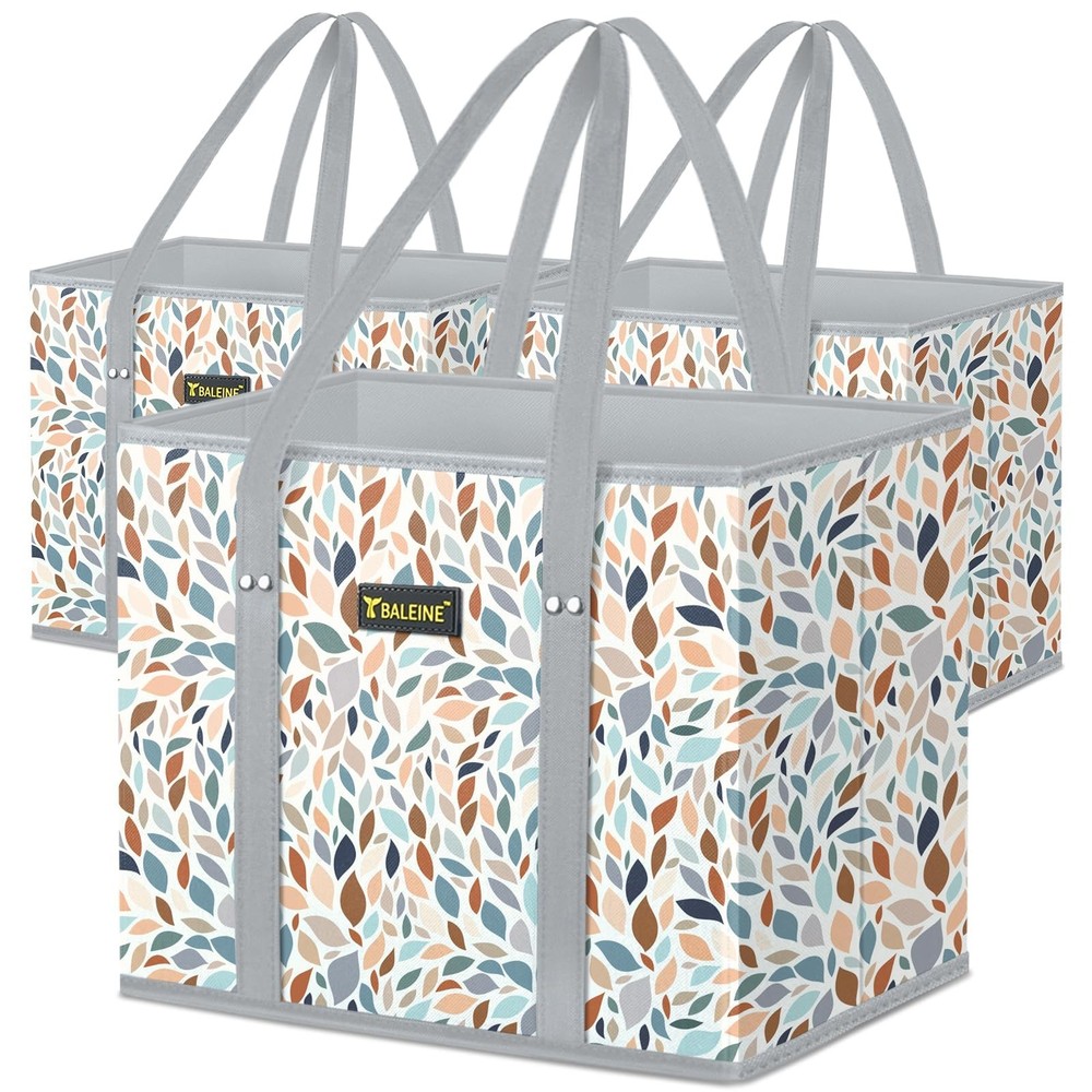 BALEINE 3Pk Reusable Grocery Bags, Foldable Shopping Bags for Groceries with …