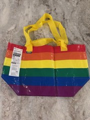 NEW IKEA STORSTOMMA Small Reusable Shopping Carry Bag Rainbow Multicolor Grocery