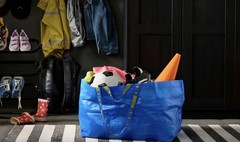 (3) Large IKEA Shopping Bag Blue Sturdy Laundry Grocery Durable- Frakta 19Gal
