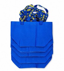 Lot of 5 NEW IKEA Brattby Blue Reusable Shopping Bags 27×27 cm Tote Bags