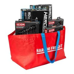 Harbor Freight Shopping Bag XXL, Red 21½ x 14 x 13¾, 19 gallon, 55 lb